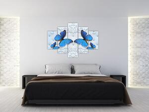 Kép - kék pillangók (150x105 cm)