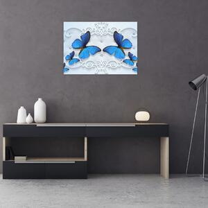 Kép - kék pillangók (70x50 cm)