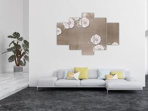 Kép - drapéria virágokkal (150x105 cm)