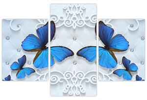 Kép - kék pillangók (90x60 cm)
