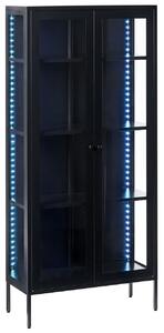 Vitrin LED világítással HARTY Fém 80 cm Fekete