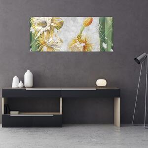 Kép - virágzó kaktuszok, vintage (120x50 cm)