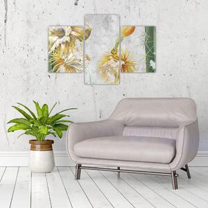 Kép - virágzó kaktuszok, vintage (90x60 cm)