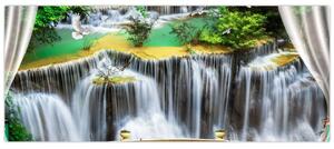 Kép - Varázslatos vízesések megtekintése (120x50 cm)
