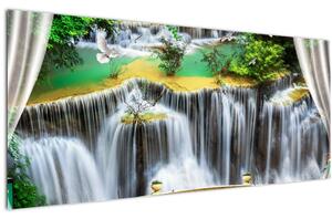 Kép - Varázslatos vízesések megtekintése (120x50 cm)