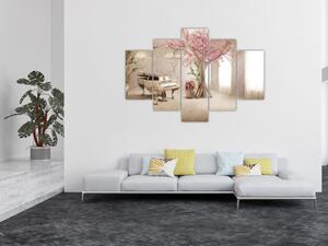 Kép - Álmodozó belső tér zongorával (150x105 cm)