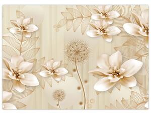 Kép - Arany virágok összetétele (70x50 cm)