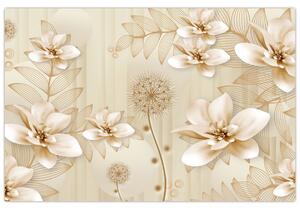 Kép - Arany virágok összetétele (90x60 cm)
