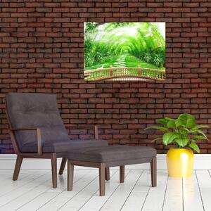 Kép - Trópusi kertre néző kilátás (70x50 cm)