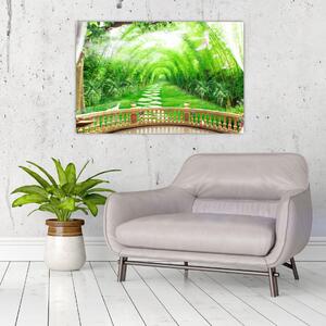 Kép - Trópusi kertre néző kilátás (90x60 cm)
