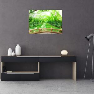 Kép - Trópusi kertre néző kilátás (70x50 cm)