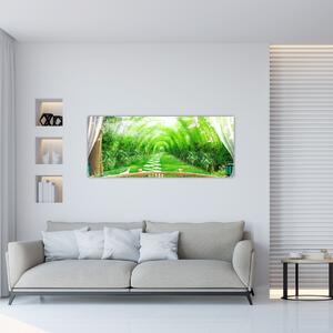 Kép - Trópusi kertre néző kilátás (120x50 cm)