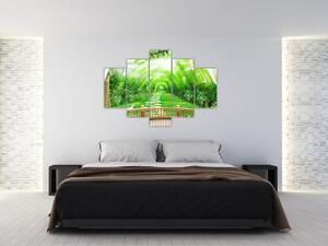Kép - Trópusi kertre néző kilátás (150x105 cm)
