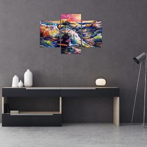 Kép - Hajó az óceán hullámain, aquarel (90x60 cm)