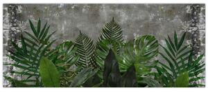 Kép - Betonfal növényekkel (120x50 cm)