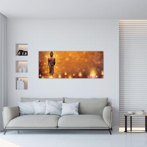 Kép - Buddha arany csillogással (120x50 cm)