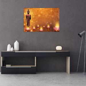 Kép - Buddha arany csillogással (90x60 cm)