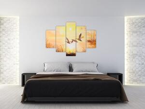Kép - Daruk naplementekor (150x105 cm)