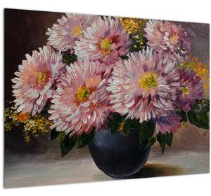 Kép - olajfestmény, virágok a vázában (70x50 cm)