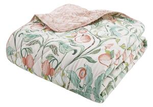 Zöld-rózsaszín ágytakaró franciaágyra 220x230 cm Clarence Floral - Catherine Lansfield