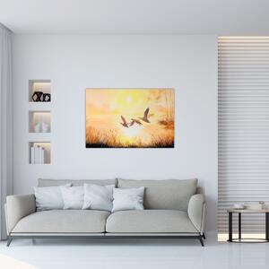 Kép - Daruk naplementekor (90x60 cm)