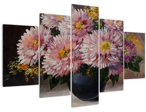 Kép - olajfestmény, virágok a vázában (150x105 cm)