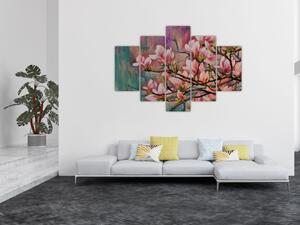 Kép - olajfestmény, virágzó Sakura (150x105 cm)