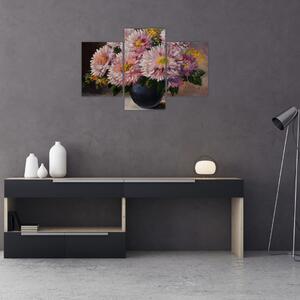 Kép - olajfestmény, virágok a vázában (90x60 cm)