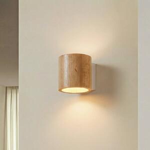 SOLLUX LIGHTING Ara fali világítás, hengeres fa, dimmelhető, Világos fa, Nappali / Étkező, Fa, Modern