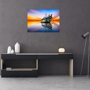 Kép - Napkelte egy hajóroncs felett (70x50 cm)