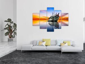 Kép - Napkelte egy hajóroncs felett (150x105 cm)