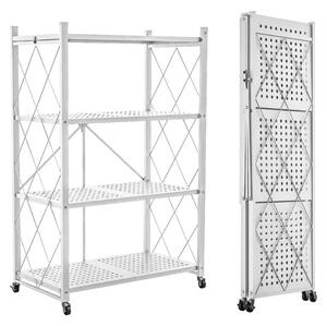 Stackmax™ összecsukható Fém Polcrendszer – 4 Szintes, Fehér