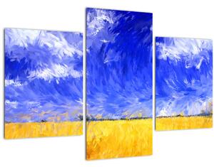 Kép - olajfestmény, arany mező (90x60 cm)