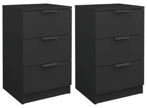 VIDAXL - Fekete Éjjeliszekrény - 2 db - 40x36x65 cm