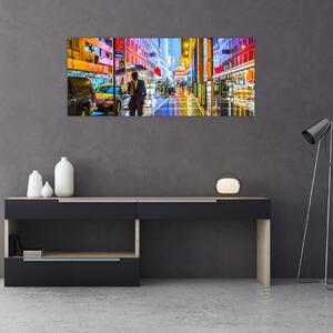 Kép - Város neonfényben (120x50 cm)