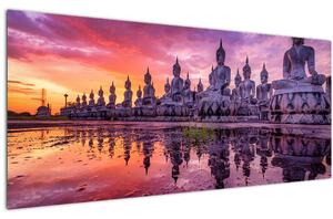 Kép - Buddhák naplementekor (120x50 cm)