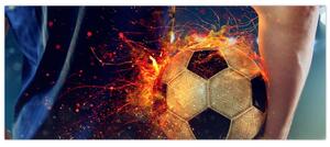 Kép - Futball-labda a tűzben (120x50 cm)