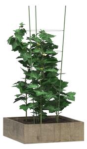 VidaXL 5 db zöld acél kerti növénytámasz 4 gyűrűvel 90 cm