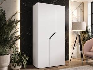 Gardróbszekrény Hartford 594, Laminált forgácslap, 202x100x52cm, Fehér, Fekete