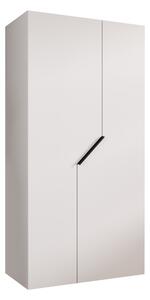 Gardróbszekrény Hartford 594, Laminált forgácslap, 202x100x52cm, Fehér, Fekete
