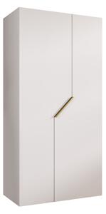 Gardróbszekrény Hartford 594, Laminált forgácslap, 202x100x52cm, Fehér, Aranysárga