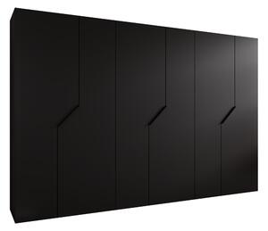Gardróbszekrény Hartford 596, Laminált forgácslap, 202x300x52cm, Fekete