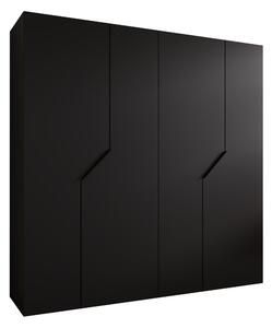 Gardróbszekrény Hartford 595, Laminált forgácslap, 202x200x52cm, Fekete