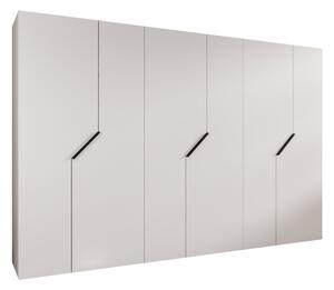 Gardróbszekrény Hartford 596, Laminált forgácslap, 202x300x52cm, Fehér, Fekete