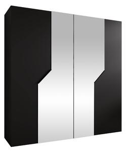Gardróbszekrény Hartford 598, Laminált forgácslap, 202x200x52cm, Fekete