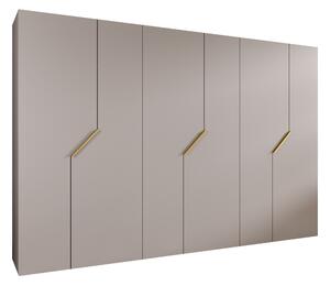 Gardróbszekrény Hartford 596, Laminált forgácslap, 202x300x52cm, Aranysárga, Kasmír