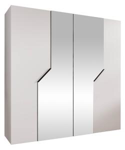 Gardróbszekrény Hartford 598, Laminált forgácslap, 202x200x52cm, Fehér, Fekete