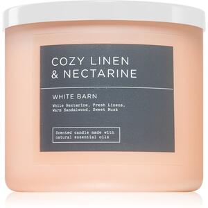 Bath & Body Works Cozy Linen & Nectarine illatos gyertya 411 g