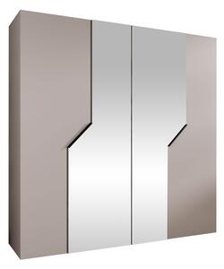 Gardróbszekrény Hartford 598, Laminált forgácslap, 202x200x52cm, Fekete, Kasmír