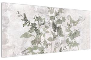 Kép - Növények vakolatban (120x50 cm)